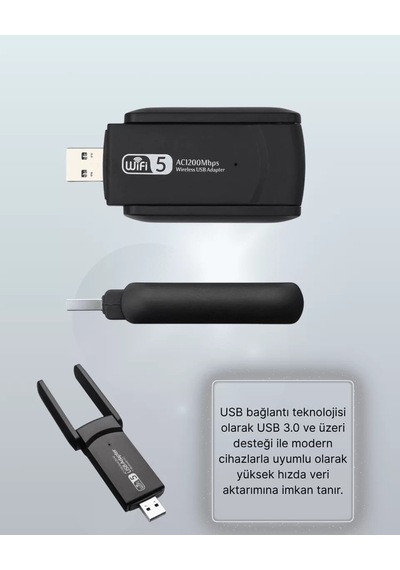 Usb Wifi Adaptör 1200 Mbps Hız 97163980