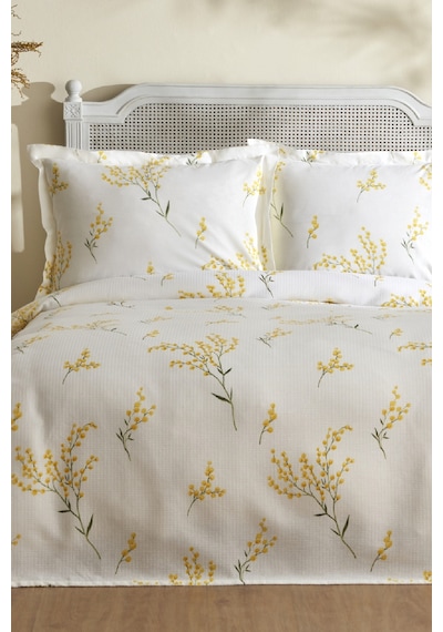 Karaca Home Loretta %100 Pamuk Tek Kişilik Pike Takımı Sarı Sarı
