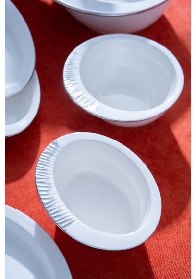 Acar Sherry Silver 6 Kişilik 37 Parça Yemek Takımı Beyaz