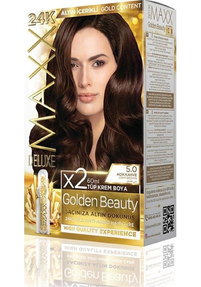 Maxx DeluxeSet Boya Golden Altın İçerikli5.0 Açık Kahve