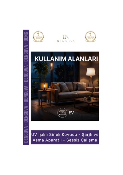 Sinekkovucu Mor Işık Şarjlı Kamp Bahçe Profesyonel Sessiz Modern Güçlü Çalışma Uv Işıklı Sinek Kovu