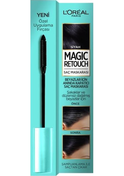 L’Oréal Paris Magic Retouch Beyazlar İçin Anında Kapatıcı Saç Maskarası Siyah 8 ML