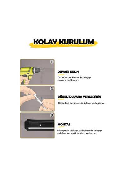 Mıknatıslı Bıçak Askısı 55 Cm Bıçak Seti Askılığı Çok Amaçlı Mutfak Eşyası Asma Aparatı Organizer Pa Diğer