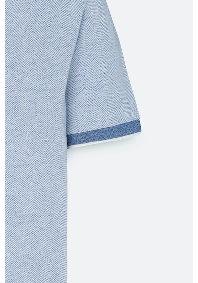 AC&Co / Altınyıldız Classics  Erkek Mavı Slim Fit Dar Kesim Pamuklu Jakarlı Polo Yaka Tişört Mavı