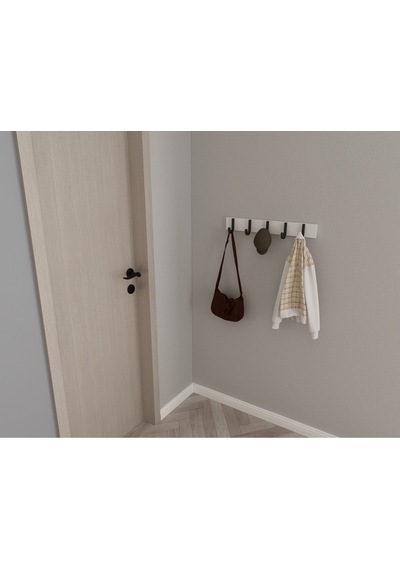 Hepsi3boyutlu Modern Duvar & Kapı Baston Askılık - 5 Adet Siyah J Askılık - Model No : 6 Siyah