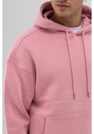 Vamos Basic Oversize Kapüşonlu Sweatshirt Somon
