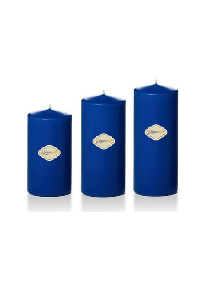 3 Lü Midium Set Mum Mavi Çap :5 Cm Mavi