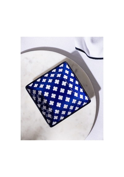 Reve Bleu Raye Kare Tabak - 12 Cm - Mavi/beyaz 8684427225844 Çok Renkli