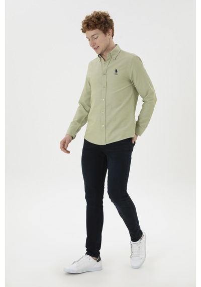 U.s. Polo Assn. Erkek Açık Haki Gömlek Basic 50287805-vr183 Açık Haki