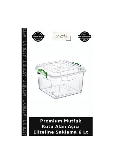 Premium Mutfak Kutu Alan Açıcı Eliteline Saklama 6 Lt Çok Renkli
