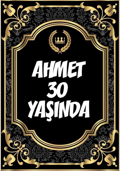 Altın Desenli Klasik Temalı Doğum Günü Afişi 70x100 Cm