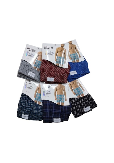 Jiber Erkek Baskılı Karışık Renk Boxer 130 - 12 Adet Çok Renkli