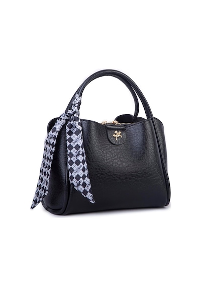 Nas Bag Fularlı Mini Boy El Ve Çapraz Çanta Siyah Victoria