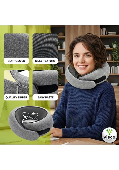 Visco Planet Ortopedik Spiral Boyun Destekli Seyahat Yastığı%100 Ortopedik Visko Genel