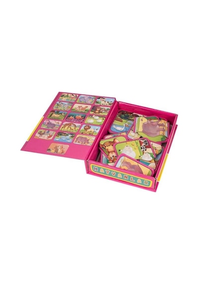 Hayvanlar Tamamlama Kartları 2 - 3 Parçalı Puzzle Zeka Kartları