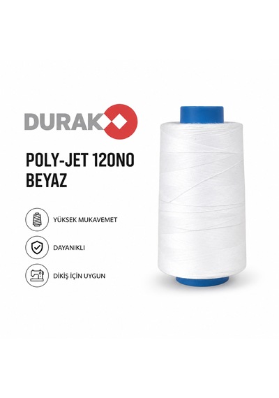 Durak Polyjet 120nu. Color 100 Beyaz/white Dikiş İpliği - 3 Adet