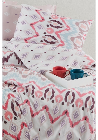 Cotton Life Astec Pembe Çift Kişilik %70 Pamuk %30 Pes Kutulu Nevresim Takımı Pembe