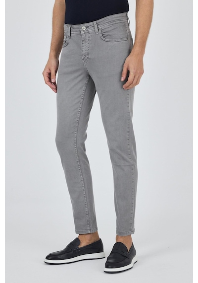 İmza Gri Pamuklu 5 Cep Casual Slim Fit 5 Cep Pantolon 1003250318 Gri