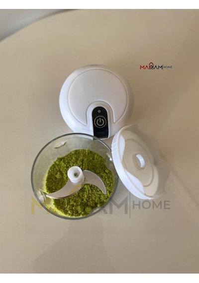 Makkam Home / 3 Bıçaklı Şarjlı Mini Doğrayıcı, Pratik Rondo, Kablosuz Mutfak Robotu, Şarjlı El Rondosu Beyaz Diğer
