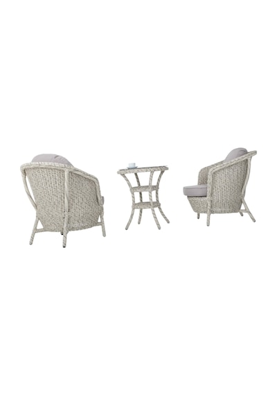 Conjunto Rattan Dedikodu Balkon Bahçe Takımı 2+1 Rehome Bej