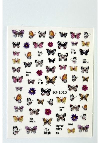 Nail Art Sticker Kendinden Yapışkanlı, Tırnak Süsleme, Tırnak Dövmesi Stikır 1010 Çok Renkli-1010