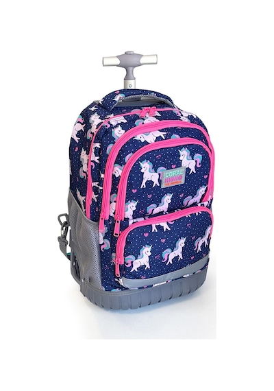 Coral High Kids Unicorn Desenli, Lacivert Renkli, İki Kademeli Çekçekli, Sırt Ve Okul Çantası 24023