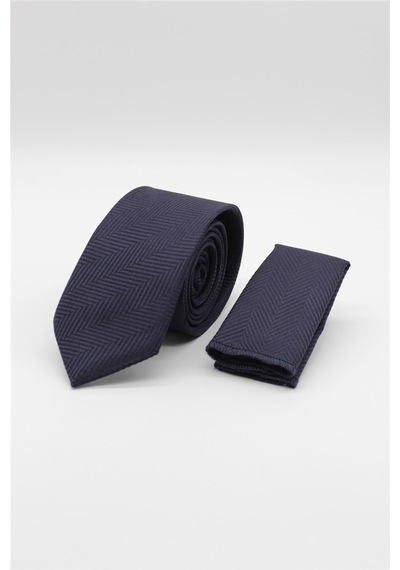 İmza Lacivert - Kırmızı Desenli 6 Cm Kravat 1090260117
