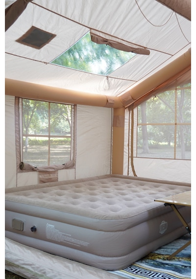 4 Mevsim Şişme Kamp Çadırı Yüksek Ve Cam Tavanlı 6-8 Kişilik 300x250x220cm Bej