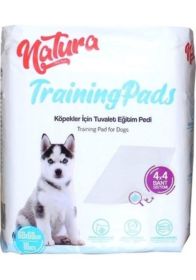 Natura Kaydırmaz Bantlı Köpek Eğitim Pedi 10'lu 60 x 60 CM