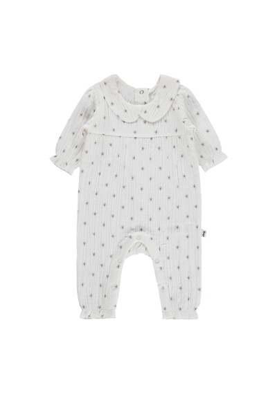 Civil Baby Yıldız Empirme 3-12 Ay Tulum - Kahverengi Acı Kahverengi