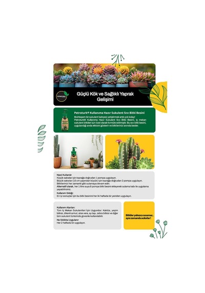 Petroturk Succulent Sıvı Bitki Besini 250 Ml 1