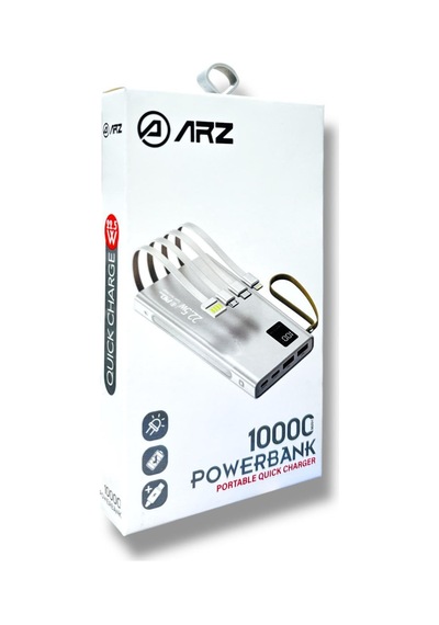 Arz-002 Powerbank Taşınabilir Hızlı Şarj Cihazı Beyaz 10000 Mah Diğer