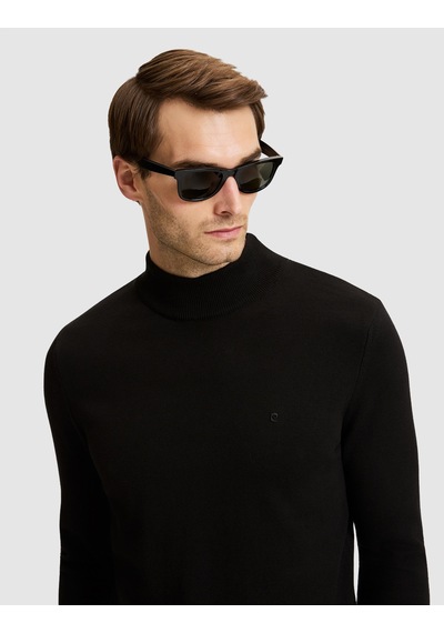 Pierre Cardin Siyah Slim Fit Basic Kazak 50331459-vr046