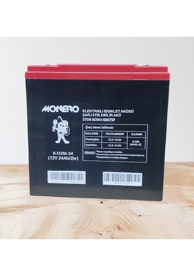 Monero 12v-24 Amper Dik E-bıke Akü 4'lü Paket 20 Amper İle Aynı Ebatlarda Ebatlar: 180 X 78 X 170mm