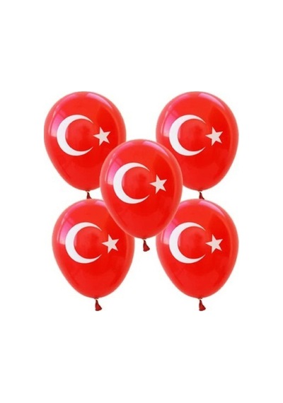 23 Nisan 29 Ekim Süsleme 25 Adet Ay Yıldızlı Balon Kırmızı