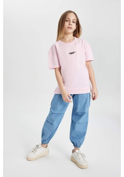 Defacto Kız Çocuk Kargo Fit Esnek Bantlı Paça Jean Pantolon B4952A824SPNM28 Mavi Defacto Kız Çocuk Kargo Fit Esnek Bantlı Paça Jean Pantolon B4952A824SPNM28 Mavi