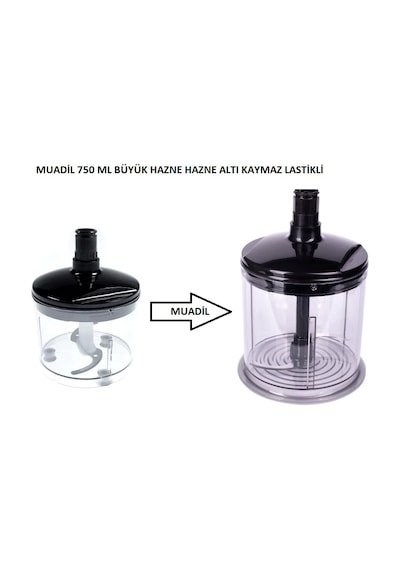 Bosch Uyumlu Ms6cb6197/ Ms6cm6157 El Blender Doğrayıcı Set Hazne ,bıçak, Şanzumanlı Kapak 750 Ml
