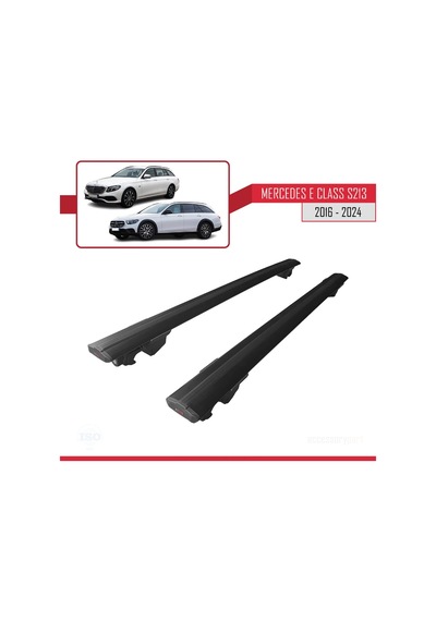 Mercedes E-class S213 2016 Ve Sonrası İle Uyumlu Hook Model Anahtar Kilitli Ara Atkı Tavan Barı Siyah