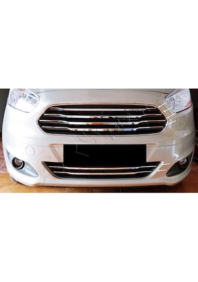 Ford Courier Uyumlu 2014 Ve Üzeri Krom Ön Panjur Alt Çıtası 2 Parça Paslanmaz Çelik