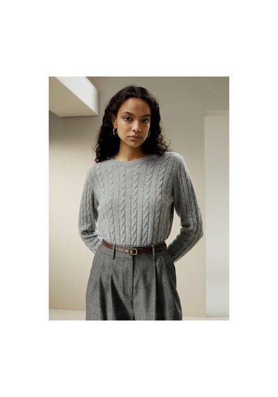 Youknitwear You Rio Bisiklet Yaka Kadın Kazak Gri