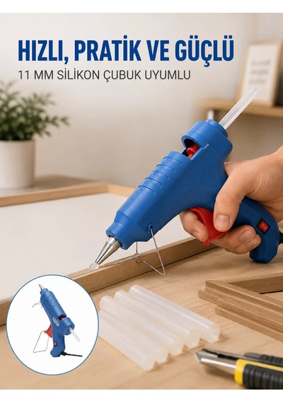 40w Sıcak Silikon Tabancası 5 Silikon Hediyeli Dayanıklı Tasarım Yeni Nesil Mh-hs8725-8418