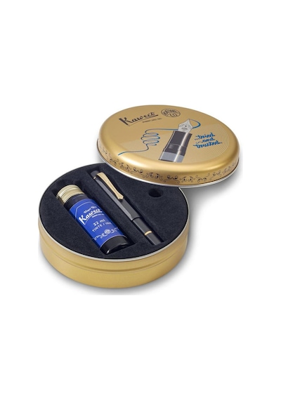 Kaweco Al Sport Piston Filler Siyah Dolmakalem + Mürekkep Set M 11000341