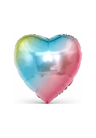 Folyo Balon Kalp Rainbow 24 İnç 60 Cm Renkli Doğum Günü Nişan Söz Düğün Parti Süsleme Balonu Çok Renkli