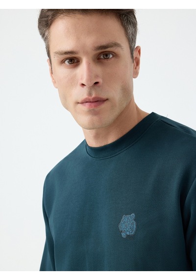 Regular Fit Erkek Sweatshirt Dark Petrol