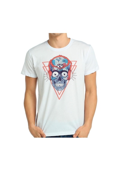 Bant Giyim - Stereo Skull Beyaz Erkek T-Shirt Tişört