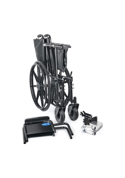 Tekerlekli Sandalye Xxl 60 Cm, Refakatçi Frenli, Çelik Gövde, 180kg Kapasiteli Dm-312