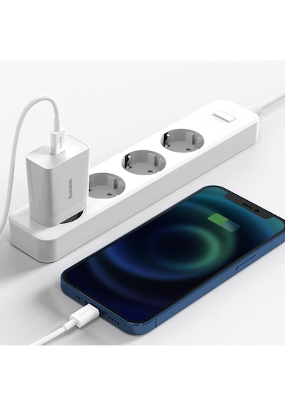 Baseus Speed Mini PD 20 W Type-C Hızlı Ev Şarj Cihazı Beyaz