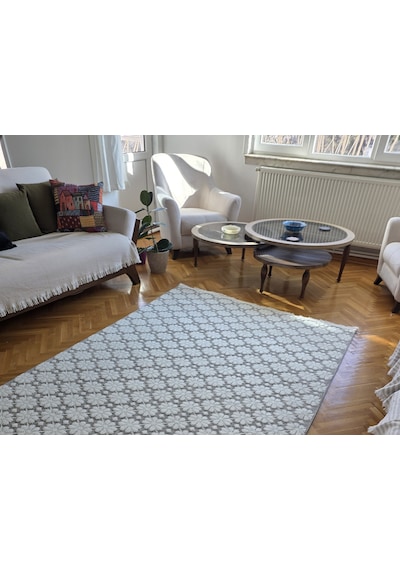 Elvey Home Monaco 221 Krem A.gri İskandinav Sisal Bukle Bohem Yumuşak Özel Ölçü Salon Koridor Mutfak Halısı 0221-krem/a.gri