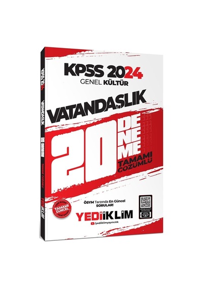 Yediiklim Yayınları 2024 Kpss Genel Kültür Vatandaşlık Tamamı Çözümlü 20 Deneme - Yediiklim Yayınları