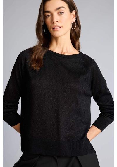 Defacto Regular Fit Bisiklet Yaka Triko Kazak C6818AX24WN Siyah